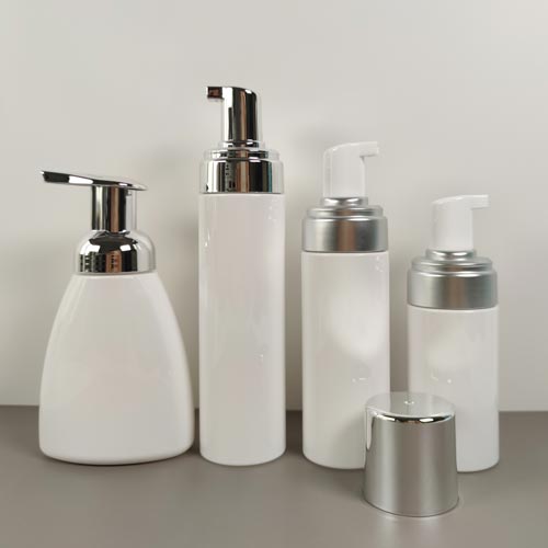 foam pump bottles with pump customed to metalized silver