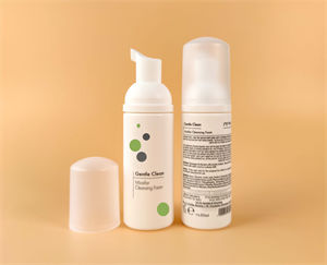 This is a 50mL PE foam bottle. The pump and cap that come with it are in injection matte finish, which matches the finish of the PE bottle well, and also injection matte is a cost-effective and environmentally friendly option comparing to the conventional oversprayed matte pumps. Feel free to contact us at Hello@PartnerPkg.com to know more.