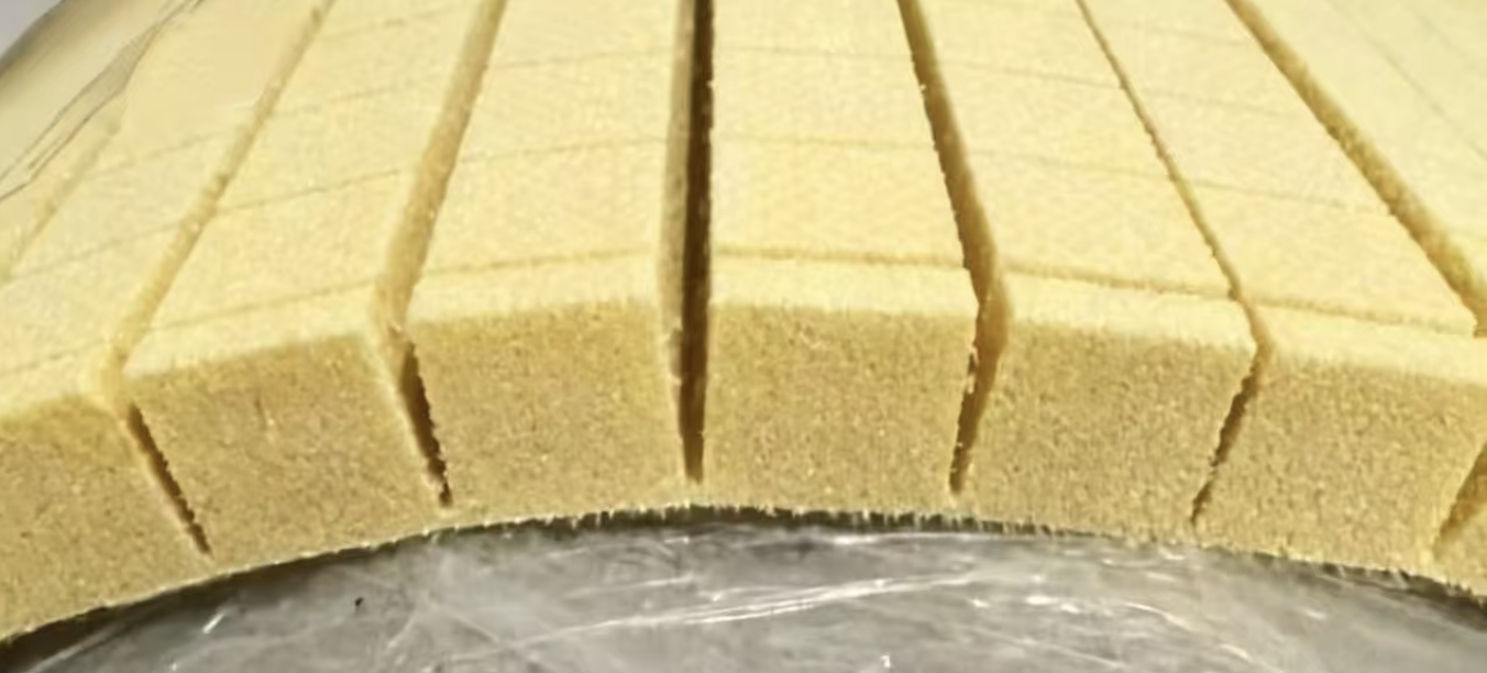 This Divinycell PVC foam core is cutted by CCS foam cutter 