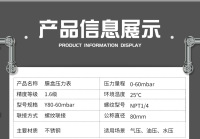 不锈钢膜盒压力表Y80-60mbar医用呼吸机膜盒压力表1.6级，0-60mbar
