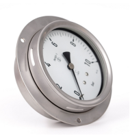 Stainlesssteelbackmountingpressuregauge,shock-resistantpressuregaugeforwater,oilandgashydraulics,axialpressuregaugewithedge