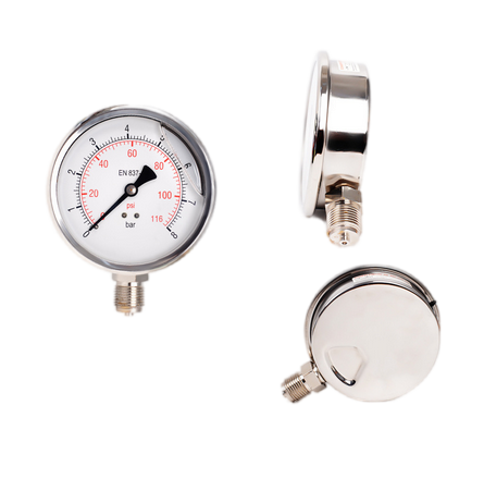 Oil-filledpressuregaugedoublescaleY100verticalshock-resistantradialpressuregauge