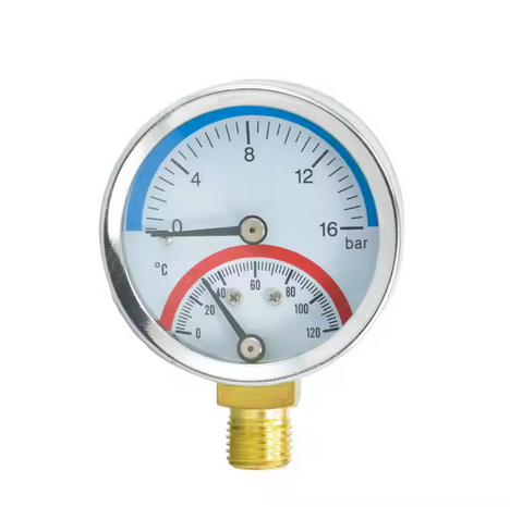0-16Bar120degreesCelsiustemperatureandpressuretestgauge