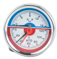 BackThermomanometerdoubleneedlepressuregaugeCombinedTemperatureandPressureGaugethermomanometer