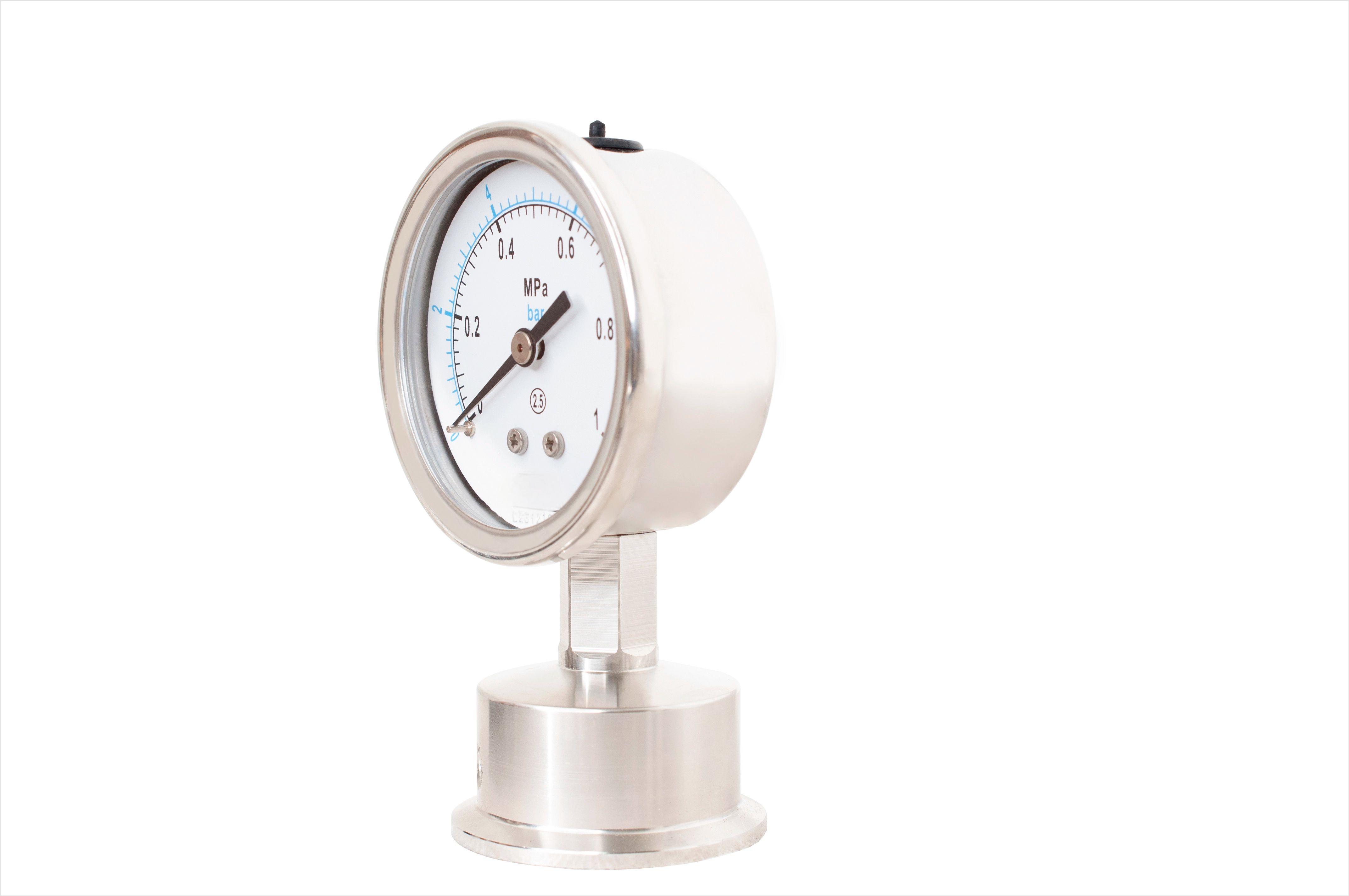 0.4微米光洁度BA洁净符合3-A不锈钢1.5寸卡盘卫生压力表