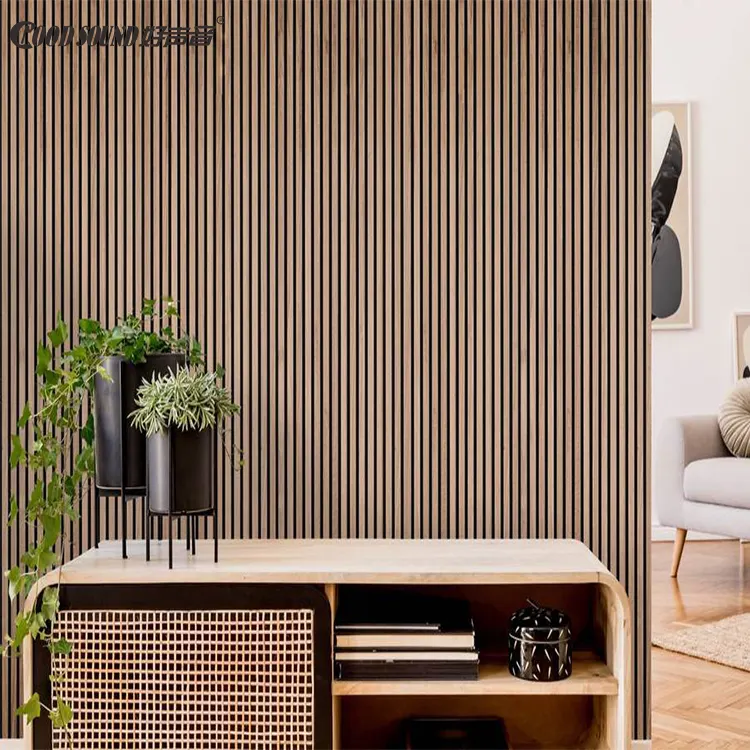 SOL ACOUSTIC Modern Interior Wall Ceiling Decoration Fluted Wood Slat Board Panels