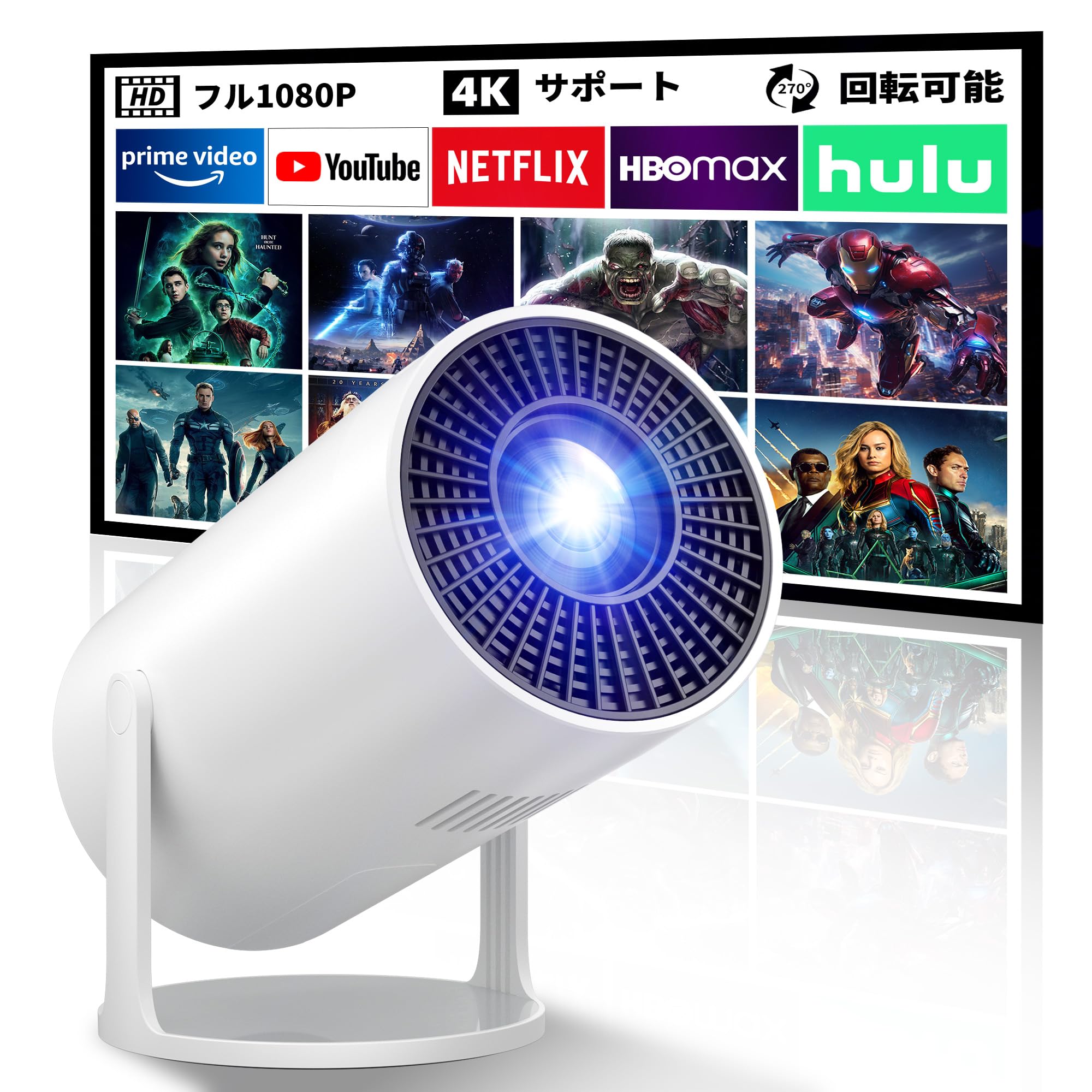 Sainellor H3 ポータブルプロジェクター フルHD 1080p ケーブルレスで必要最低限の機能がついたSainellor H3プロジェクターで