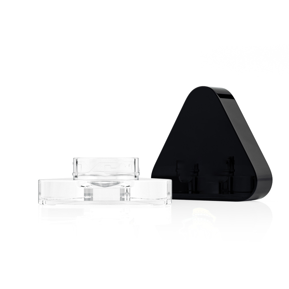 Triangle glass jar child proof with child resistant cap for marijuana