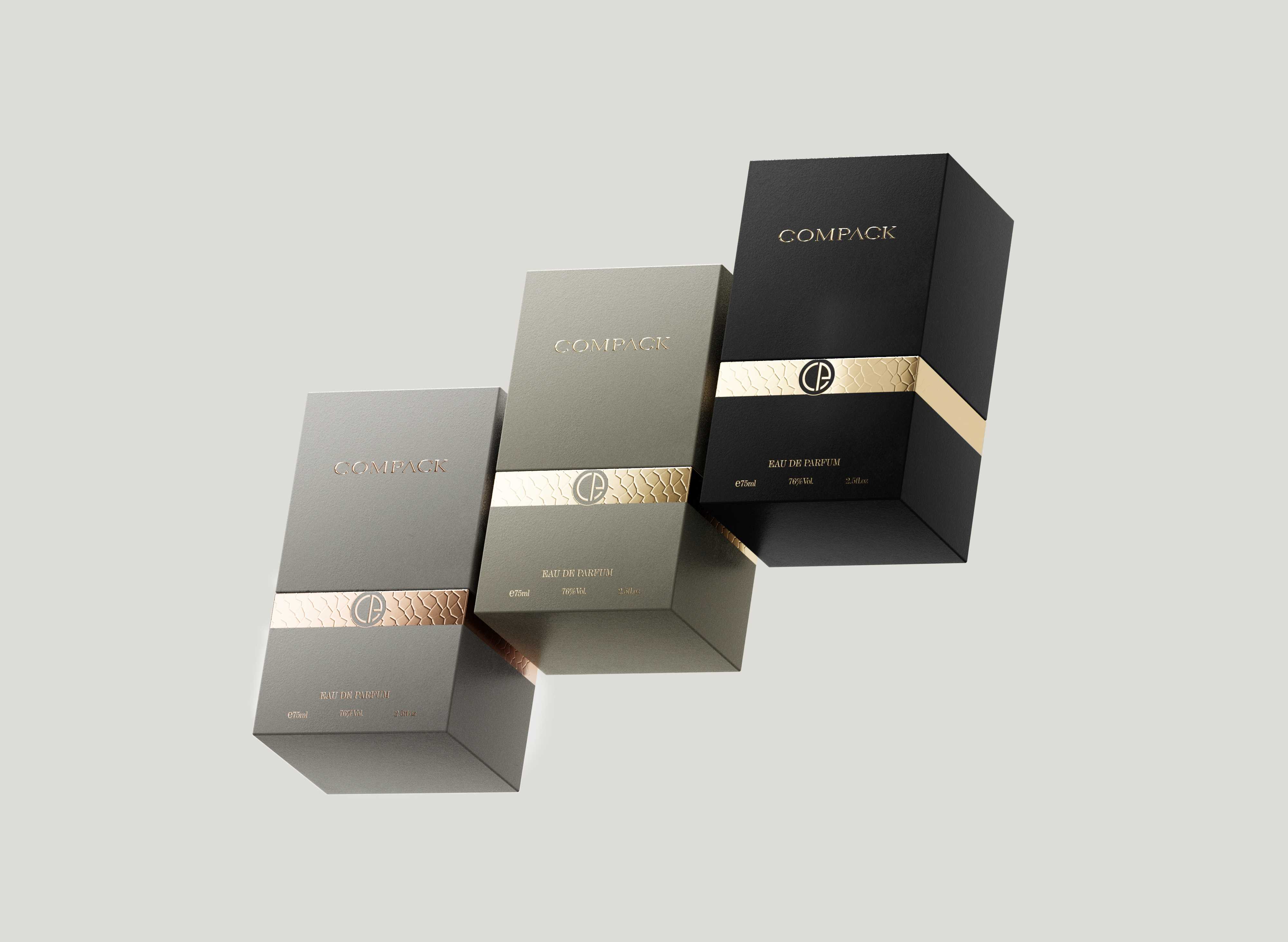 COMPACK perfume box featuring the brand name repeated three times in elegant gold-embossed lettering, with "RADIER'S DUBBYON" and the "ROYAL" line designation positioned below.