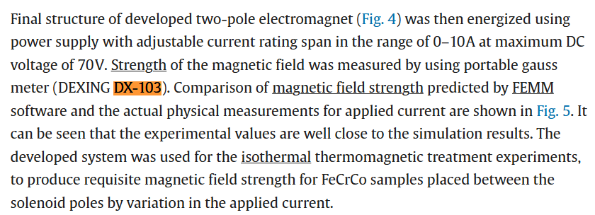 Article of Design and development of thermo-electromagnetic system for spinodal decompositions of FeCrCo alloys