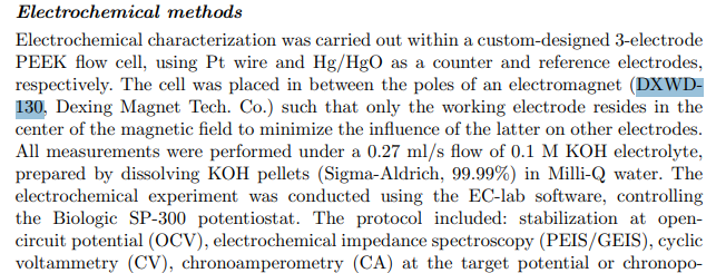 paper on DXWD - 130 electromagnet