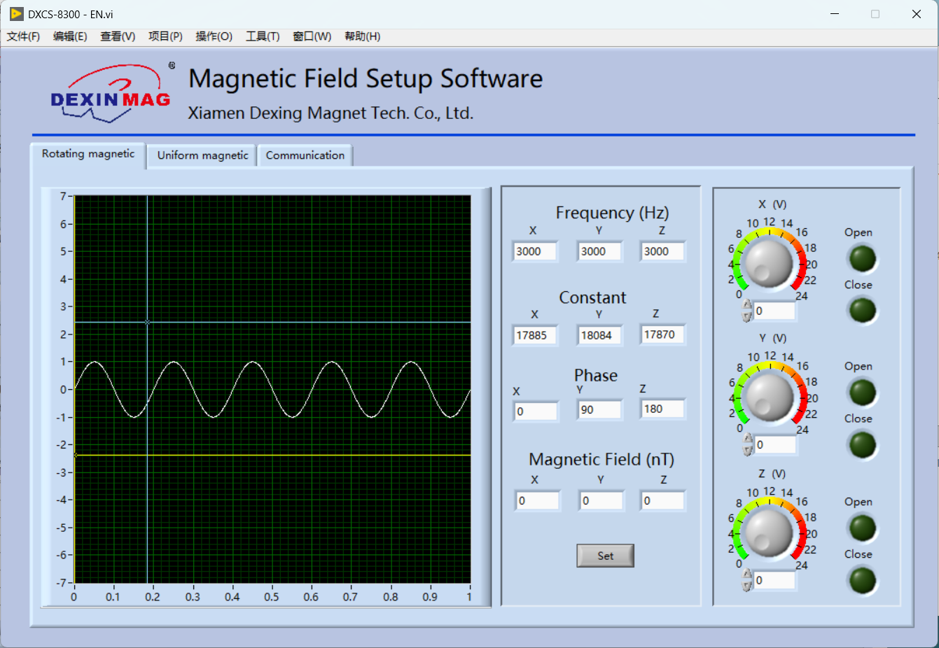 magnetic field control software