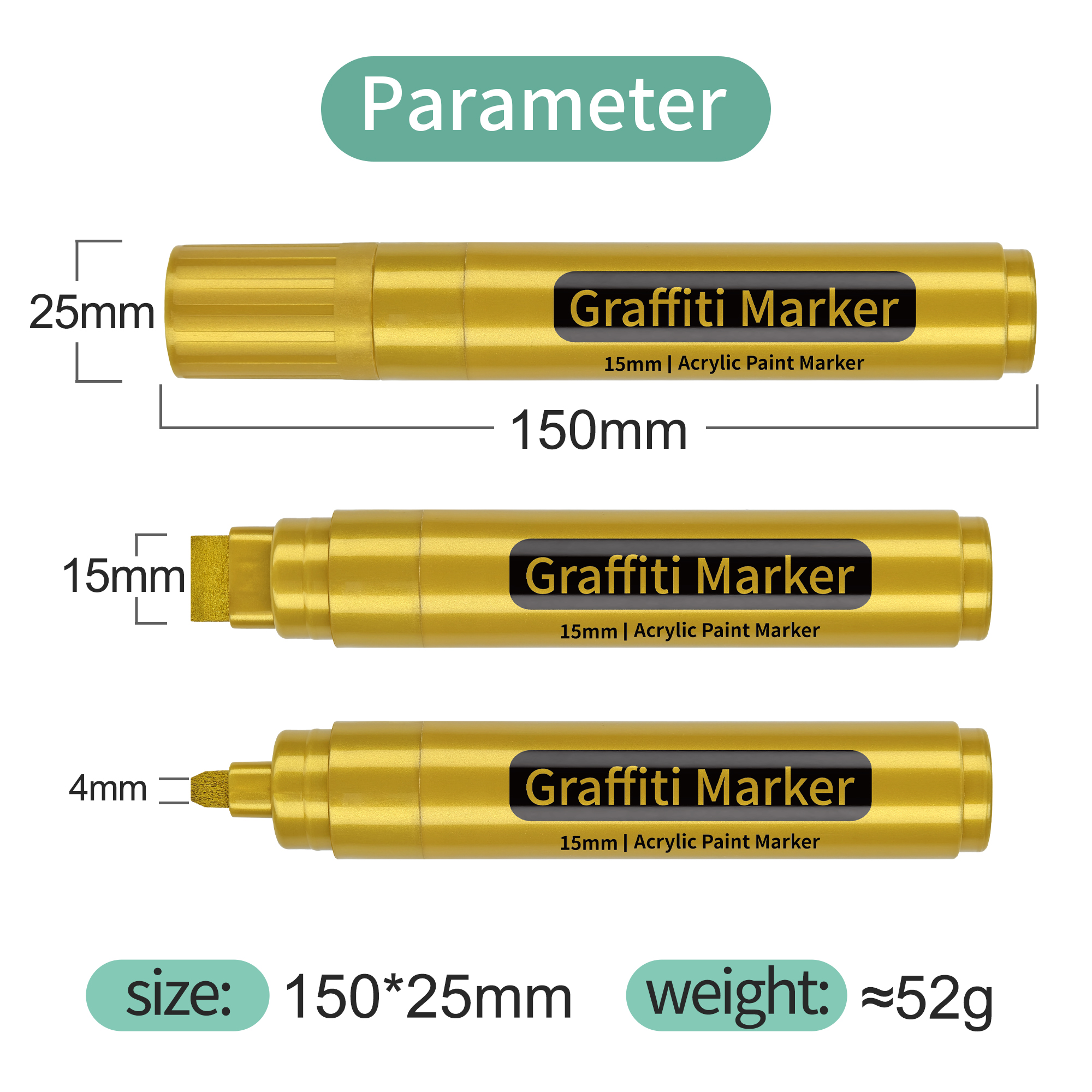 Gold acrylic pen-1