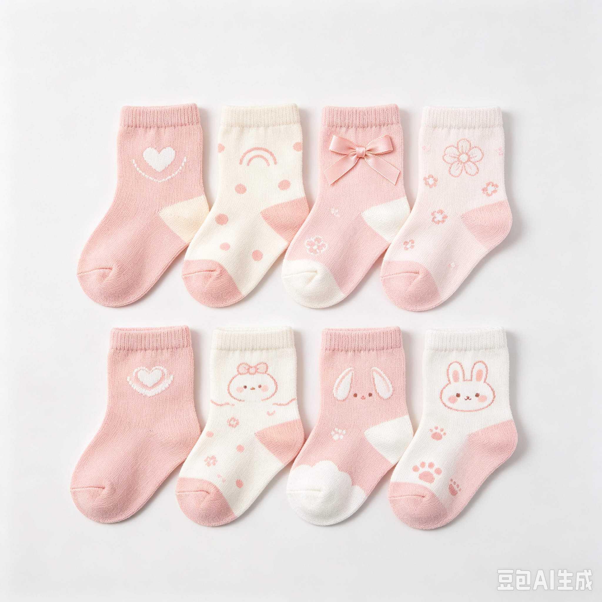 猫头鹰狐狸猫图案婴儿袜套装-20