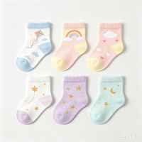 猫头鹰狐狸猫图案婴儿袜套装-5