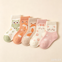 猫头鹰狐狸猫图案婴儿袜套装-2