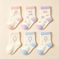 婴儿袜设计-梳子、发夹、镜子图案