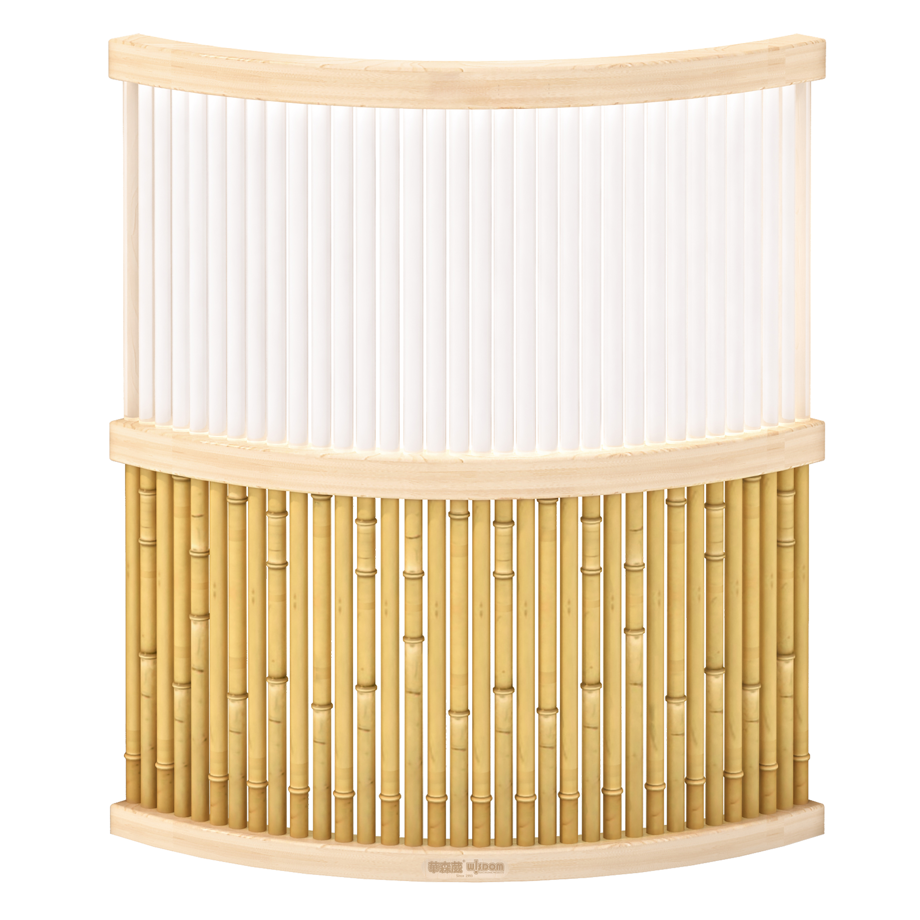 KB1-PRN419-40皇室印象-竹子透明板8080屏风-弧形