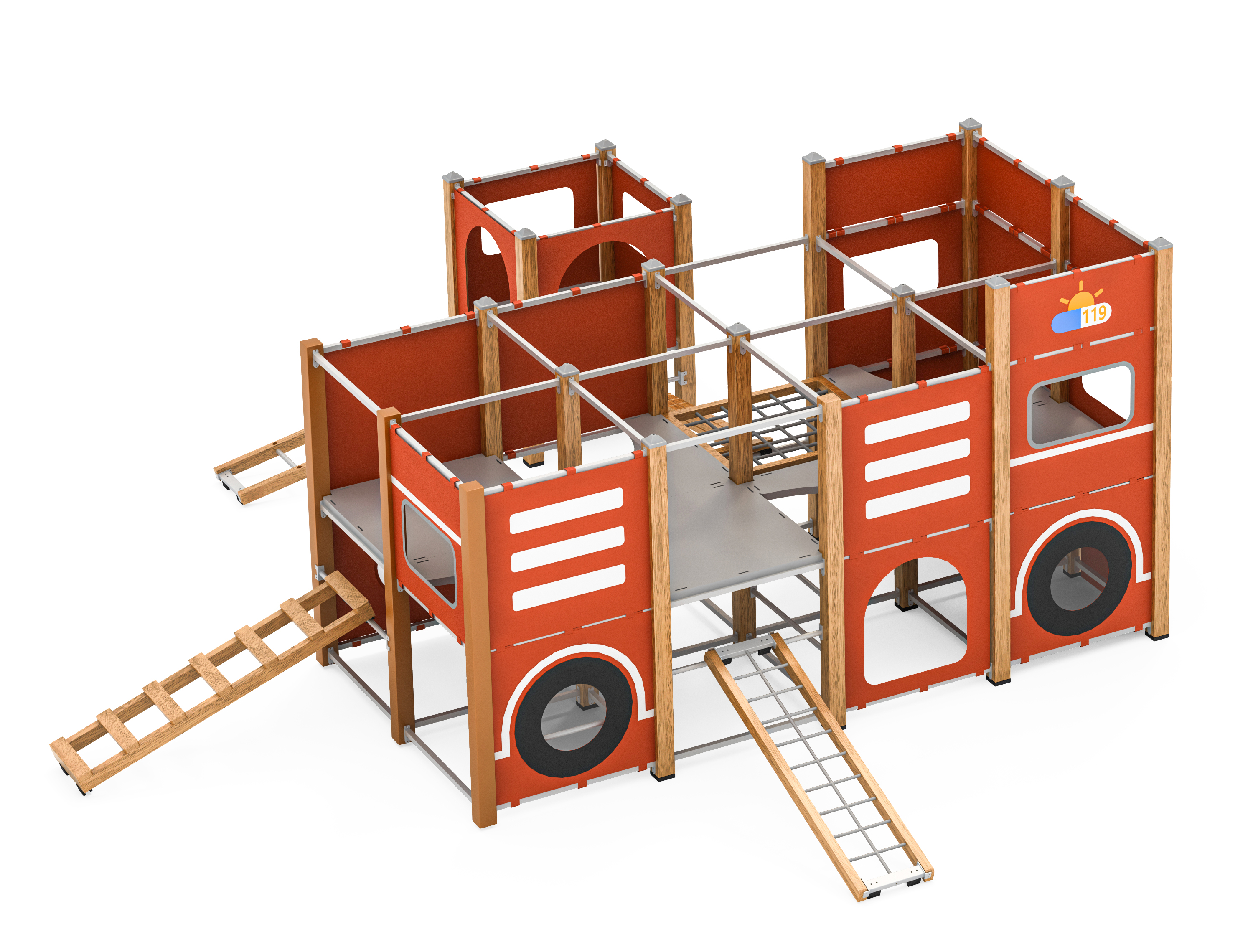 YJ001356-V01钻爬方块-消防车-2