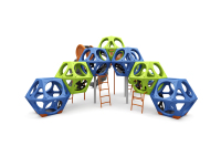 PDQB-210013C多边形攀爬球-10球双分段滑梯组合-1