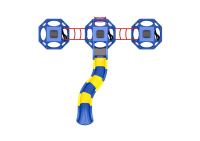 QB-210012P多边形攀爬球-3球单分段滑梯组合-2
