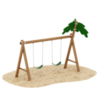 HW1-S314木制秋千-2人-带沙地