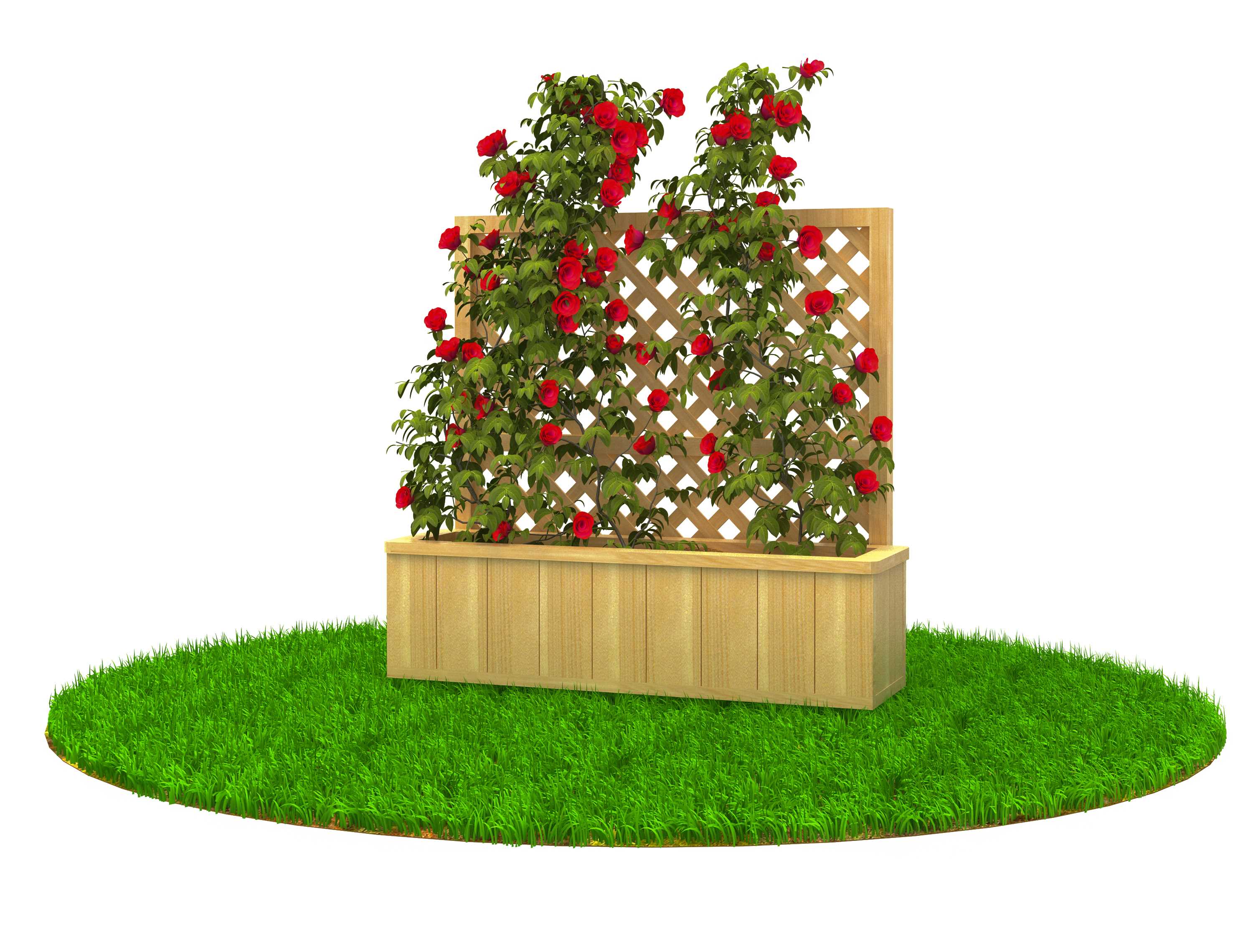 HW1-S082篱笆-HW1-S089花坛组合-草坪