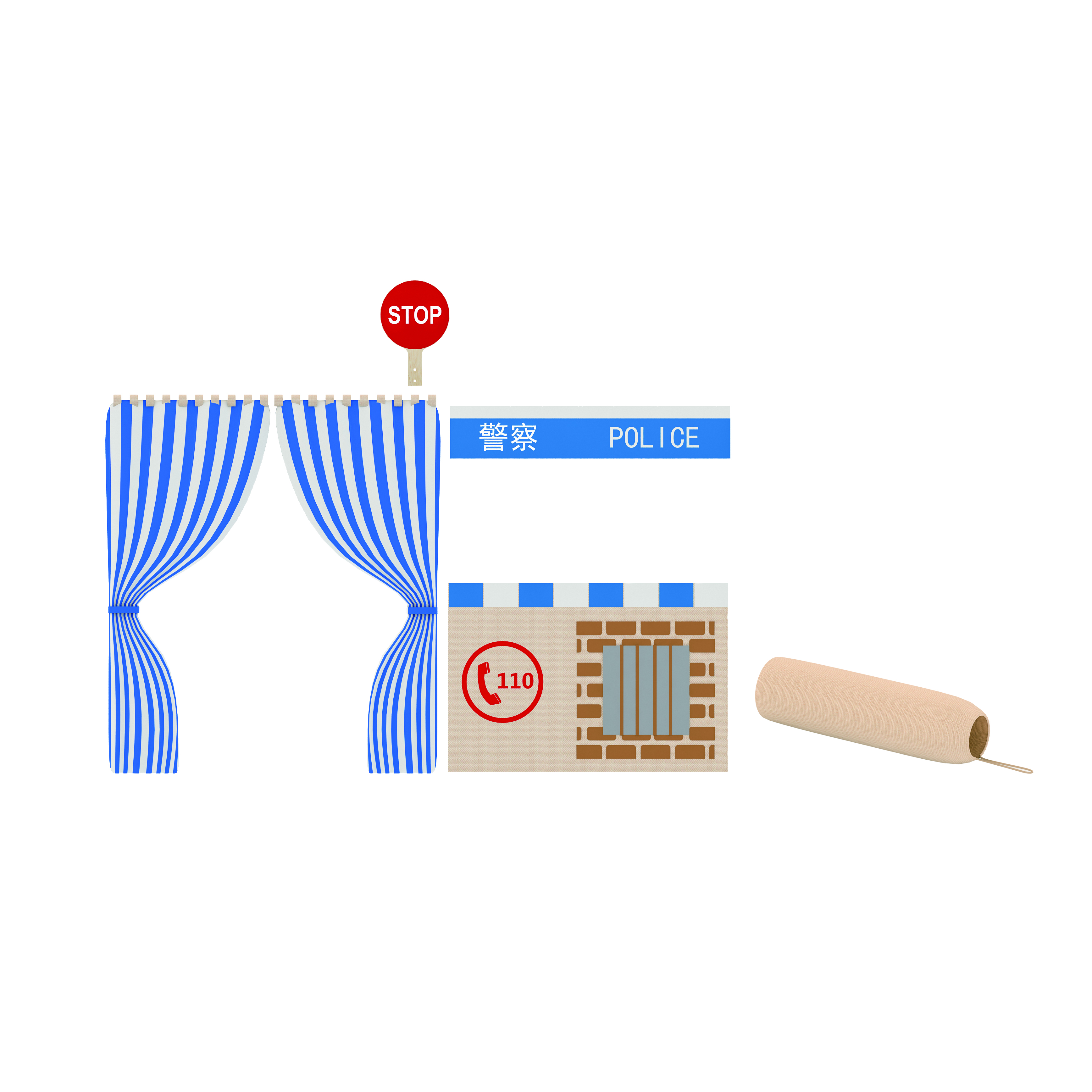 KB1-RP227-P04明星扮演小屋-警察局主题装饰