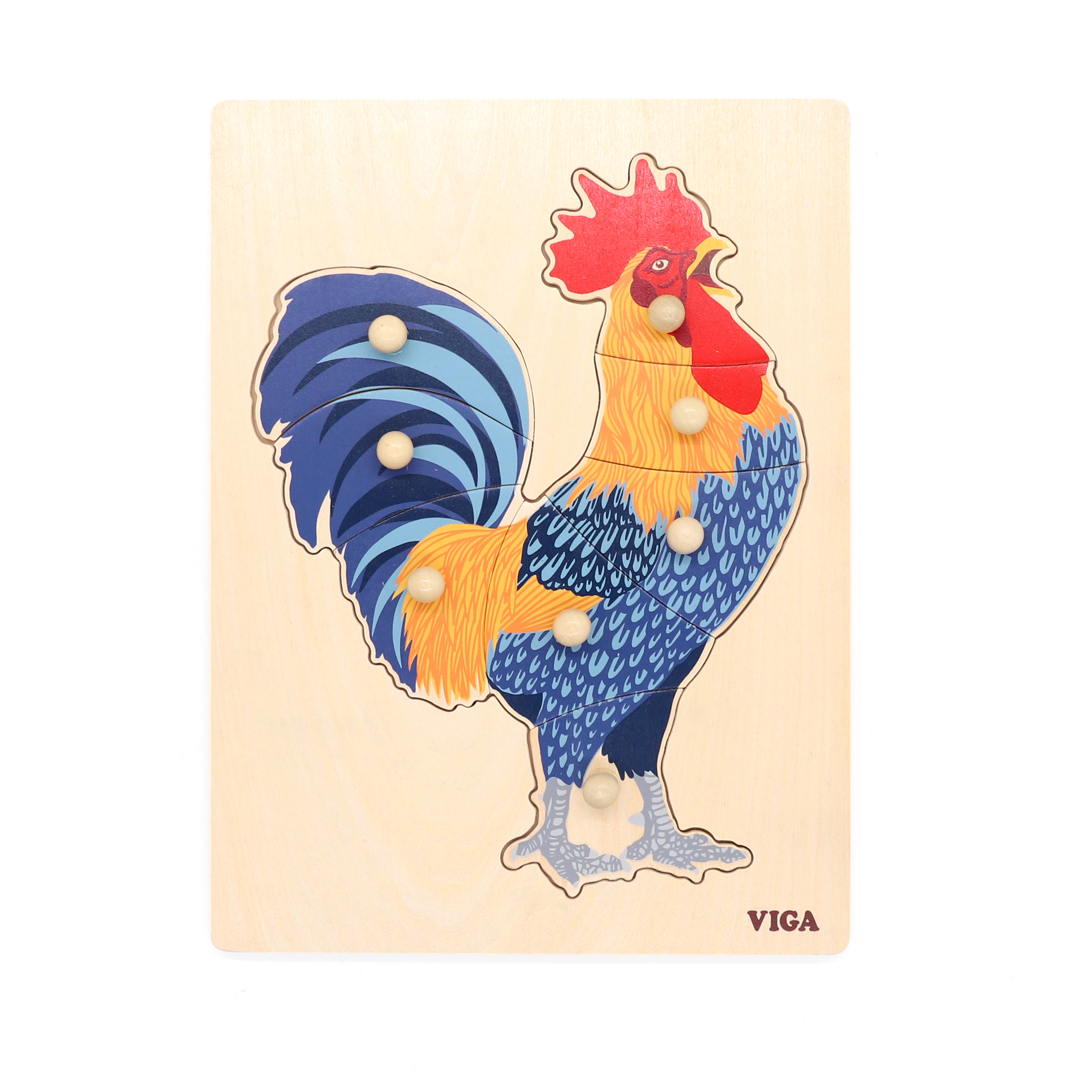 WG6-3YZ1020小把手动物拼图-公鸡