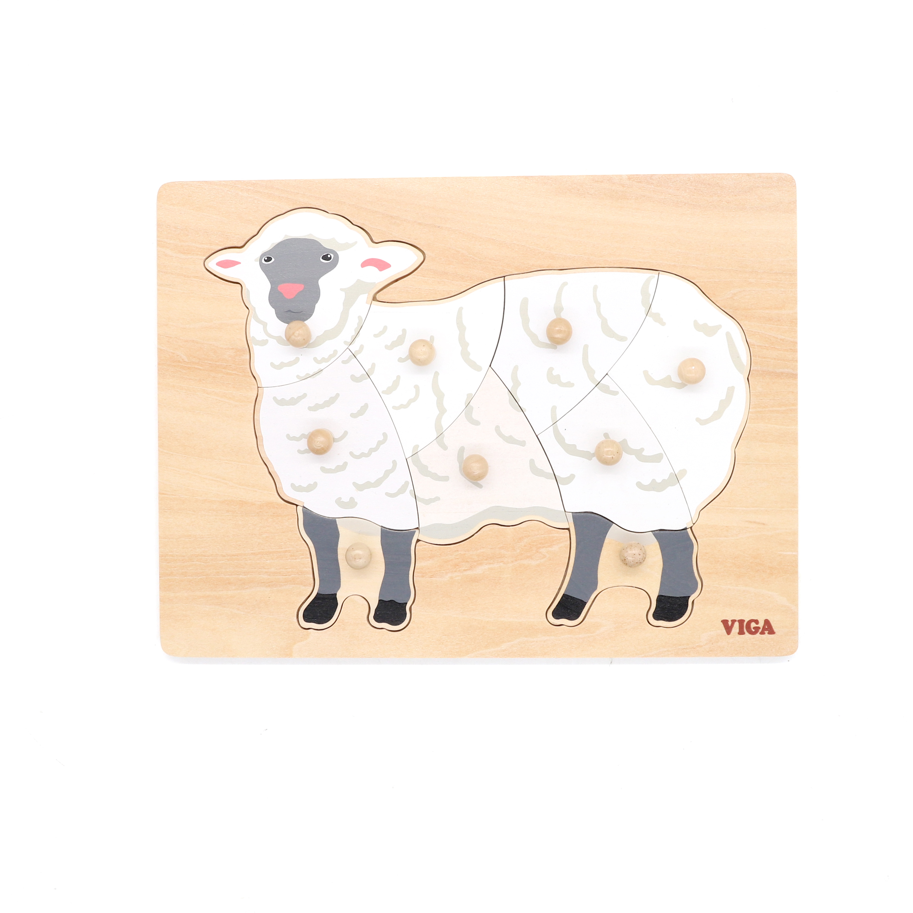 WG6-3YZ1019小把手动物拼图-绵羊