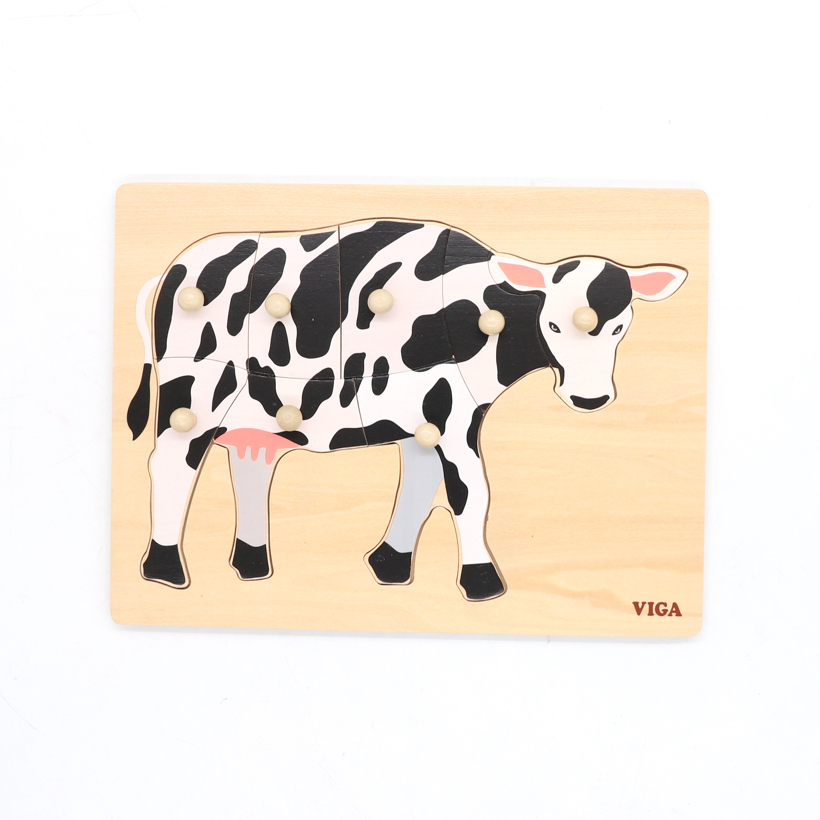 WG6-3YZ1018小把手动物拼图-奶牛