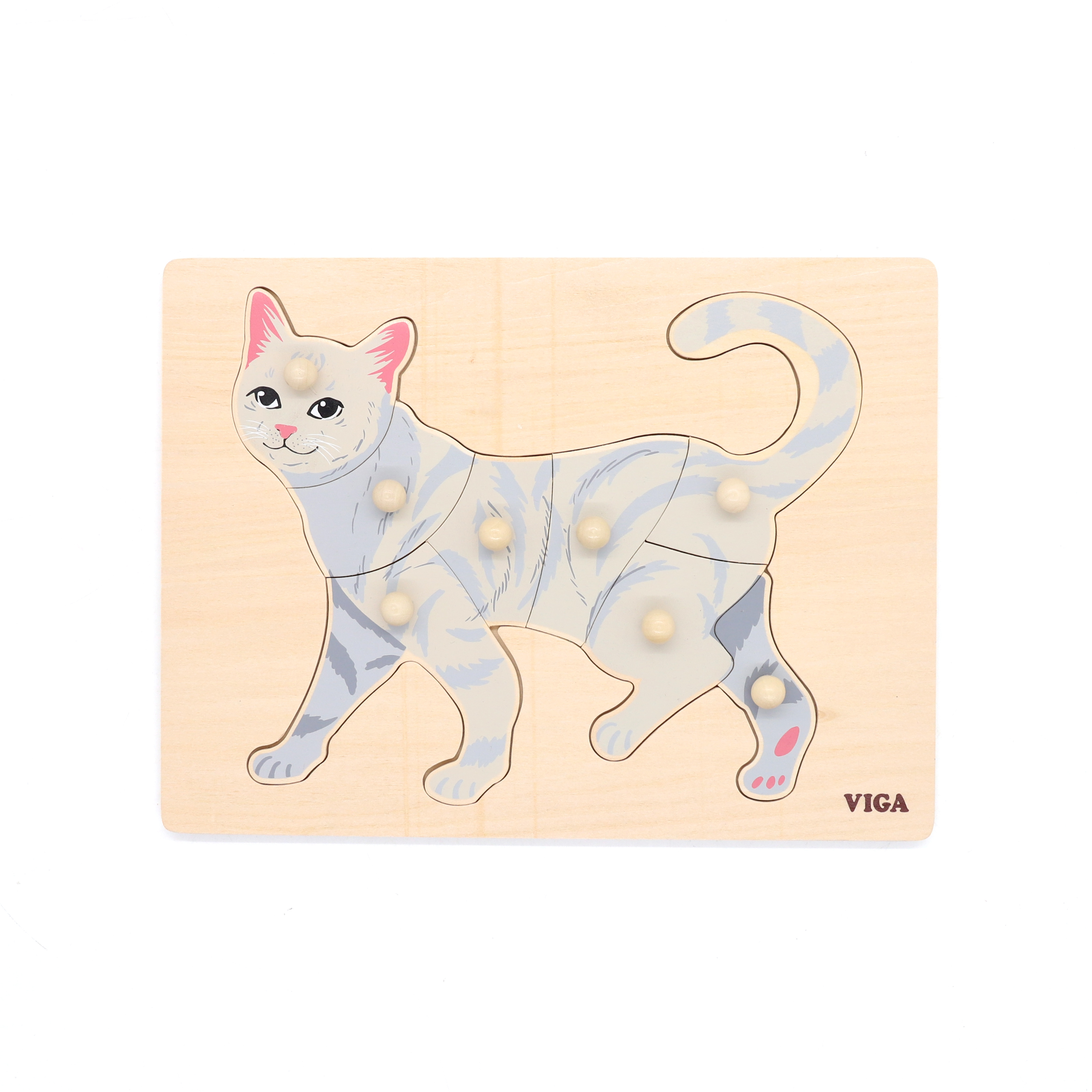 WG6-3YZ1021小把手动物拼图-猫咪