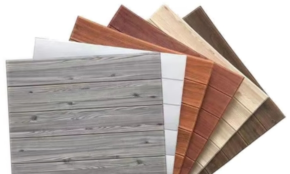 Wood Grain Foam Wall Sticker