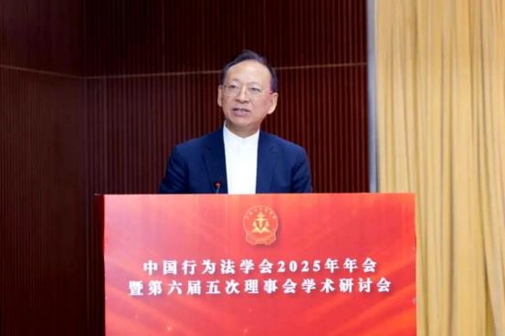 中国社会工作联合会副会长、第十三届全国人大宪法和法律委员会副主任委员江必新作主旨发言