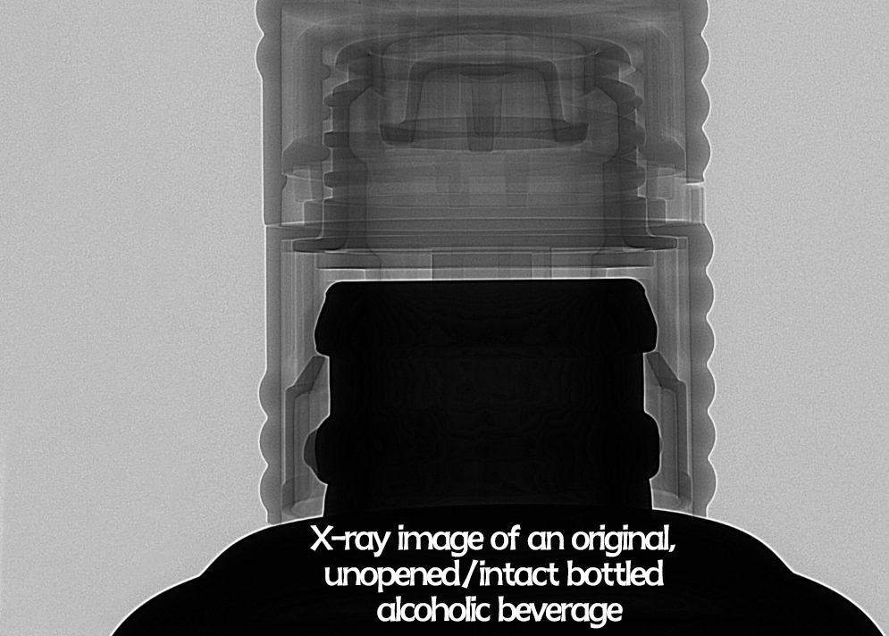 X-ray-image-of-an-original,-unopened-intact-bottled-alcoholic-beverage