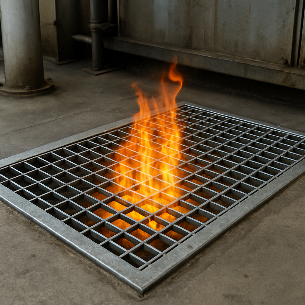 fire-retardant fiber reinforced polymer grating