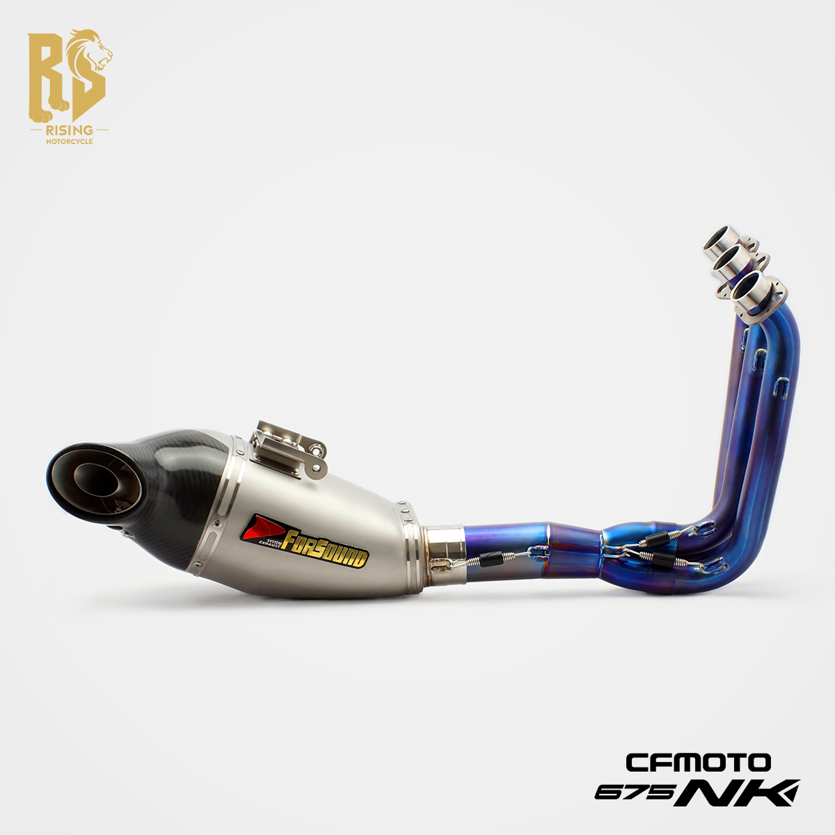 RS CFMOTO 675SR/NK – Full Exhaust System with Titanium Front & Mid 