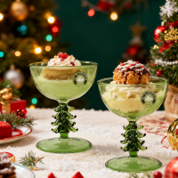 greenchristmastreecoupeglass2