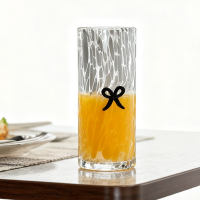 whiteconfettibeverageglasswithblackbow