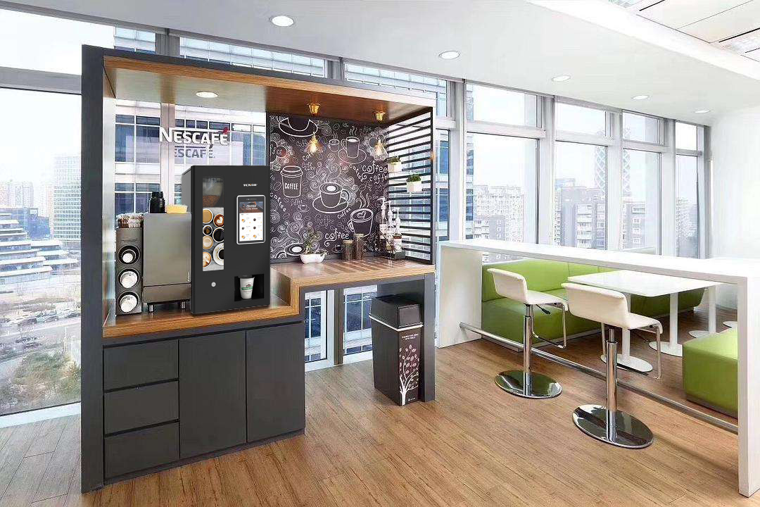TCN professional coffee vending machine in a modern office during Christmas