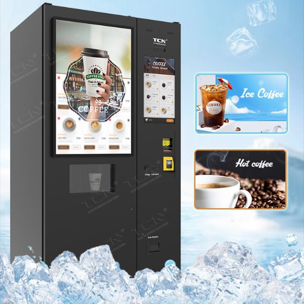 Cold and hot coffee capability with built-in ice making module in TCN-NCF-8N-V22 beverage machine