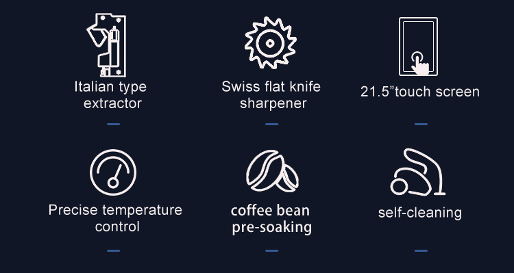 Core technology of TCN-NCF-8N including Italian extraction and Swiss grinder for quality coffee