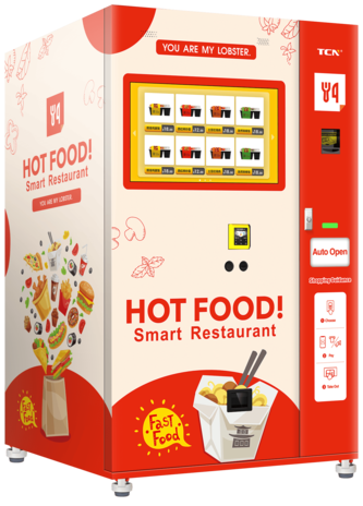 Large capacity vending machine with microwave