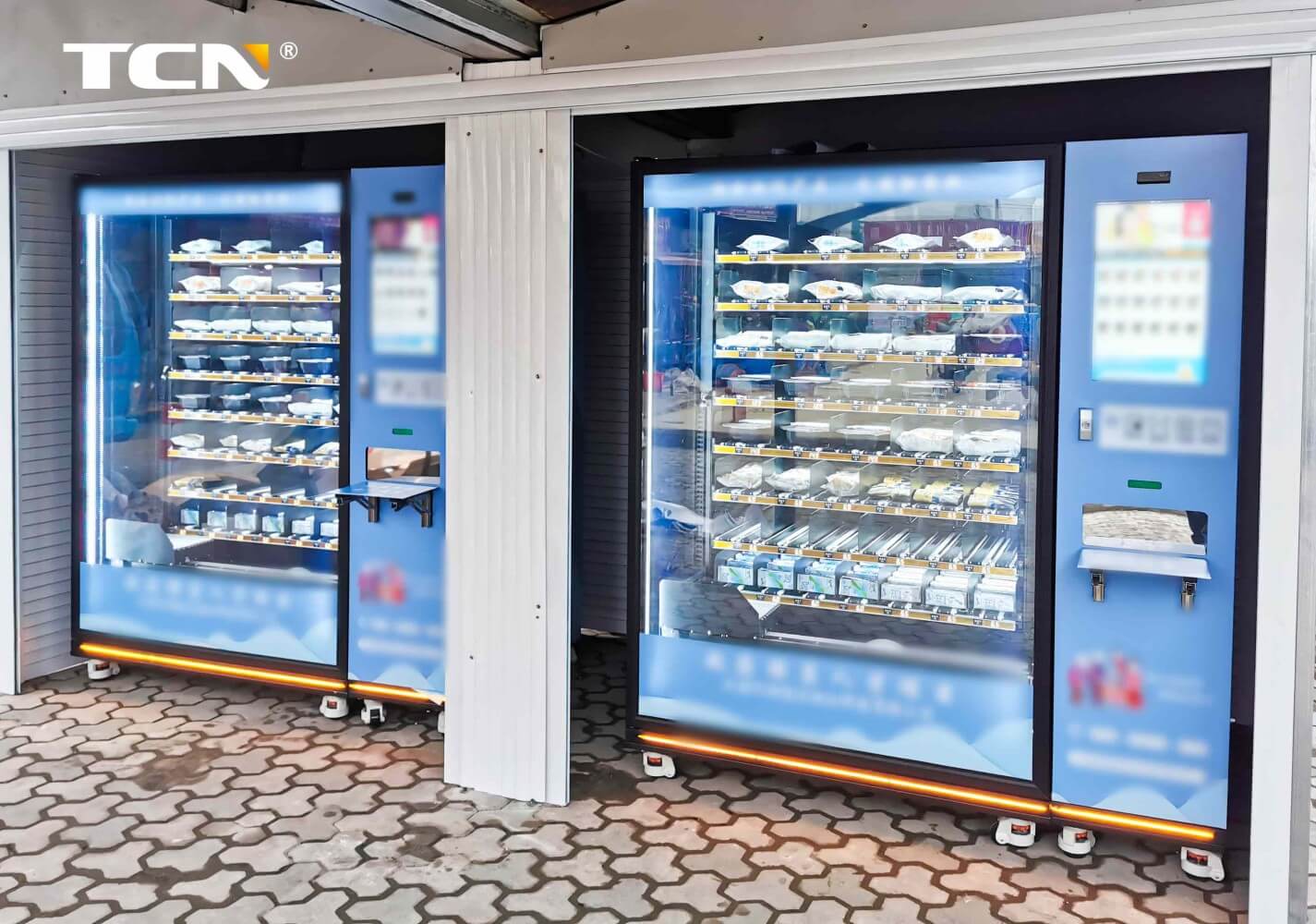 TCN hot food vending machine in a shopping mall