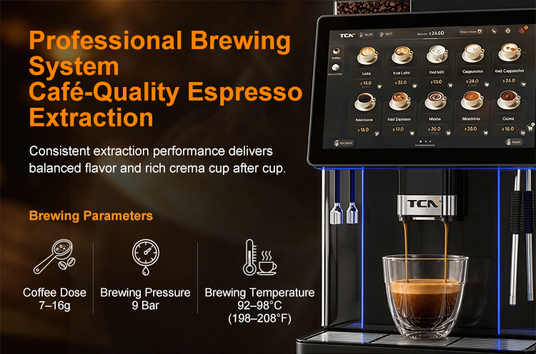  TCN-NCF-7N-V22 Coffee vending machine with swiss ditting , cofee beans ground more even and extracting improved