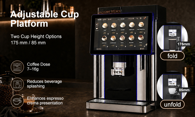  TCN-NCF-7N-V22 Coffee vending machine with swiss ditting , cofee beans ground more even and extracting improved