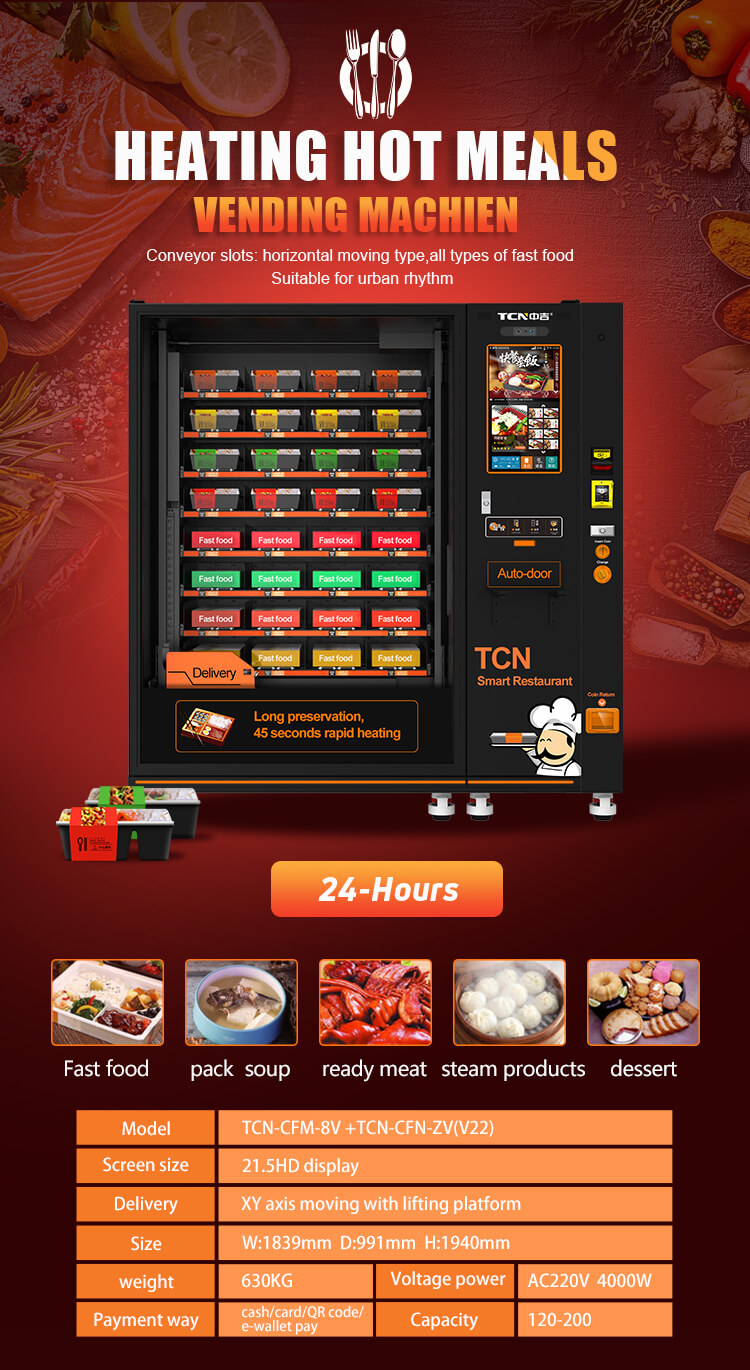 Heating Hot Meals Vending Machine perfect for busy urbanites craving quality and convenience