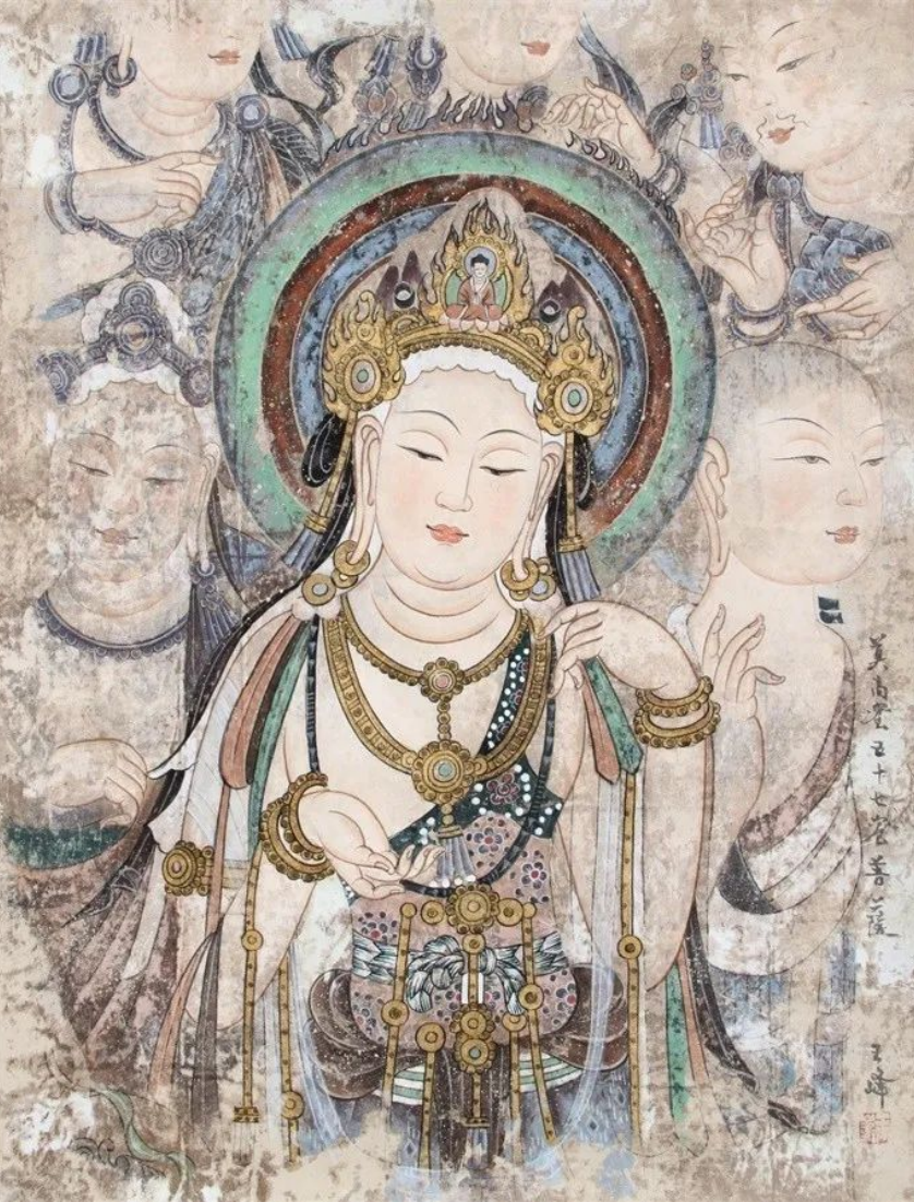 佛照相-莫高窟57窟观音菩萨-初唐-莫高窟57窟观音菩萨半身像-初唐