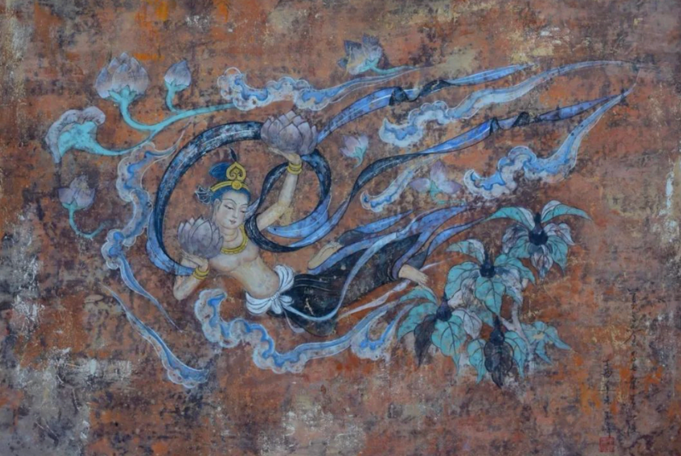 飞天-407窟飞天北魏-莫高窟第407窟飞天北魏5