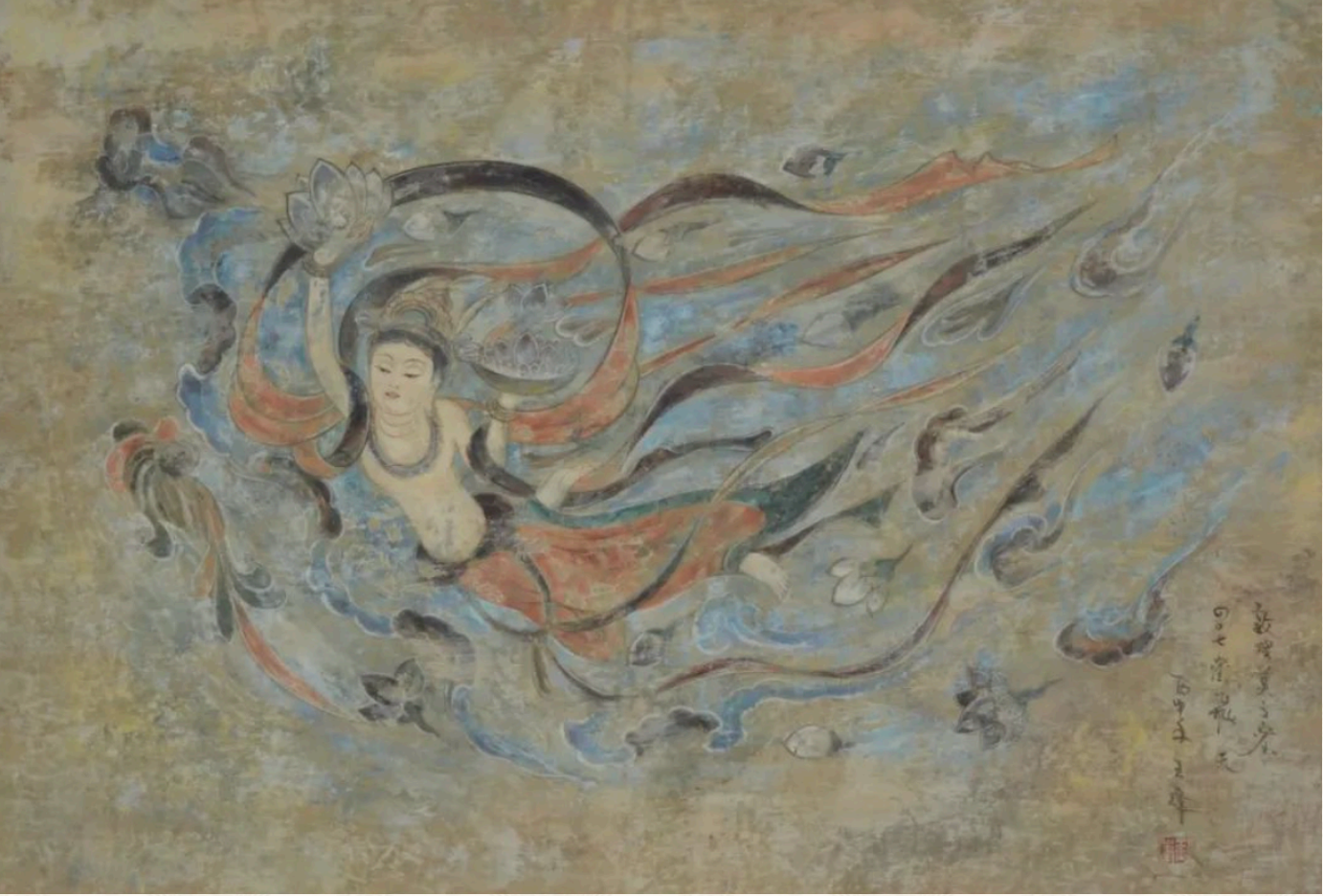 飞天-407窟飞天北魏-莫高窟第407窟飞天北魏4